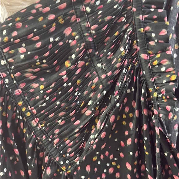 Ulla Johnson Gray Pleated Mandarin Collar Blouse - Picture 3 of 14